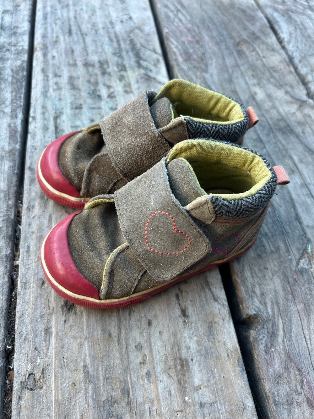 See Kai Run Grey Suede Heart Strap Shoes